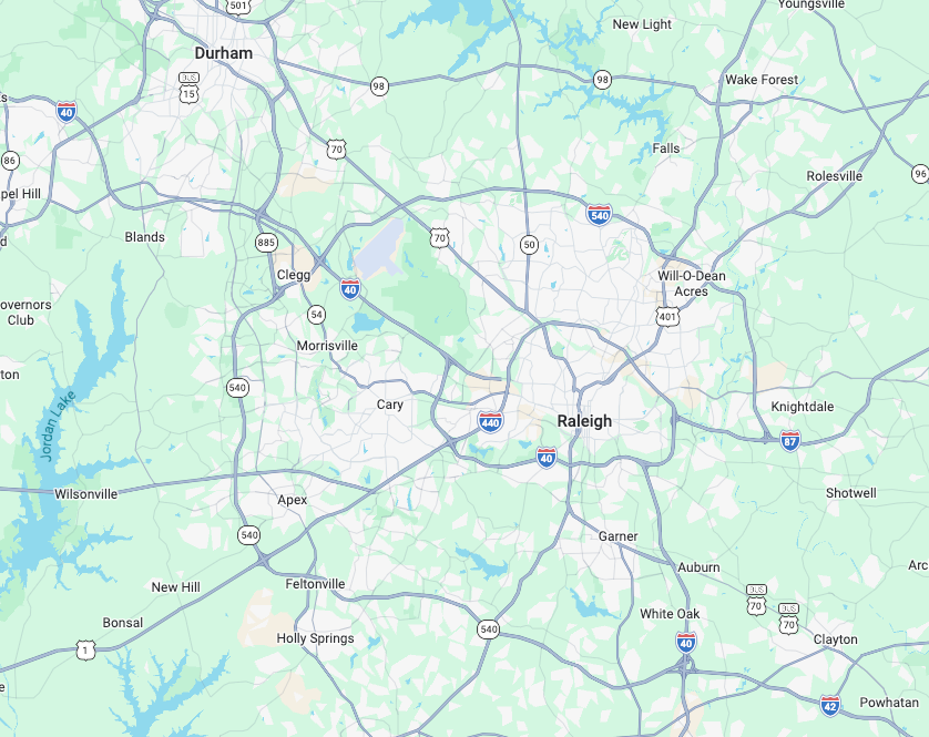 RDU Service Area Map